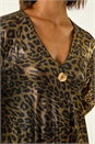 Gold Metallic Animal Print Tunic Top, Image 5 of 5
