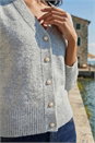 Grey Sequin V-Neck Buttoned Cardigan, Image 4 of 4