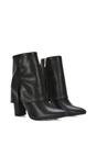 Black 'Ayla' Fold Over Ankle Boots Layered Point Toe Block Heel Booties, Image 3 of 6