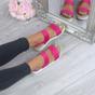Fuchsia AJVANI Fuchsia Flatform Strappy Slingback Sandals, Image 5 of 6