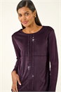 Plum Sparkly Detail Knit Top, Image 4 of 5