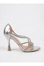 Silver iKrush Silver Thora Metallic Silver Rhinestone Strap Sandals, Image 1 of 5