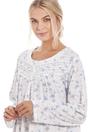Blue Rose Print Long Sleeve Nightdress, Image 2 of 5