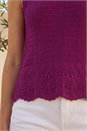 Aubergine Pearl Trim Knitted Vest, Image 4 of 4