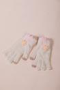 Beige Knit Floral Gloves, Image 2 of 4