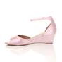 Pink AJVANI Pink Mid Wedge Heel Ankle Strap Sandals, Image 3 of 6