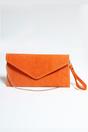  Orange Suede Envelope Luxe Clutch Bag - Laura, Image 2 of 2