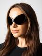 Black Ultra Curved Wrap Around Sunglasses in Black, Image 2 of 6