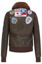 Brown Infinity Leather Brown A2 Top Gun Leather Bomber Jacket-Springs, Image 5 of 8