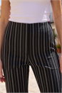 Black Stripe Print Bootleg Trouser, Image 4 of 4