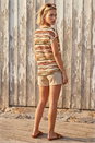 KHAKI Abstract Print Stretch Top, Image 3 of 4