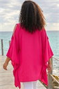 Fuchsia Curve Bobble Trim Hanky Hem Top, Image 3 of 4