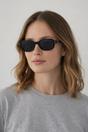 Black Retro Rounded Square Sunglasses In Black, Image 1 of 5