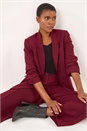 Wine Wide Leg Relaxed Fit Trousers, Image 2 of 7
