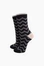 Black Zig-Zag Combed Cotton Glitter Socks, Image 1 of 4
