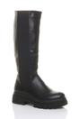 Black Chunky Stretch Chelsea Knee High Boots, Image 4 of 4