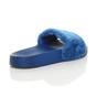 Blue Faux Fur Flip Flop Sandals Slides, Image 4 of 7
