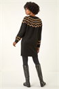 Camel  Chevron Stretch Knit Jumper Dress, Image 3 of 5