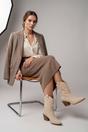 Beige Jessie Womens Suede Western Ankle Boots, Image 5 of 8