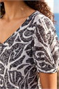 Black Floral Burnout Print Blouson Top, Image 4 of 4