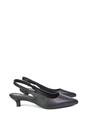 Black XY LONDON Black 'Avalone' Pointed Toe Sling Back Kitten Heel Sandals, Image 2 of 5