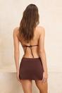Brown Slit Detail Skirted Bikini Bottom, Image 5 of 5