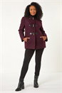 Wine Petite Textured Boucle Coat, Image 2 of 5