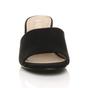 Black AJVANI Black Mid Block Heel Peep Toe Mules Sandals, Image 6 of 6