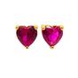 Gold Ruby Heart July Birthstone Stud Earrings, Image 1 of 1