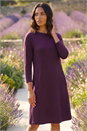 Purple A-Line Pocket Detail Stretch Swing Dress, Image 2 of 4