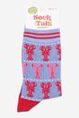 Blue Fair Isle Love Heart Lobsters Bamboo Ankle Socks, Image 3 of 4
