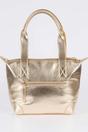 Gold Etre Gold Medium Metallic Faux Leather Tote Bag, Image 5 of 5