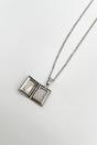 Silver Booklet Locket Pendant Necklace in Silver, Image 2 of 6