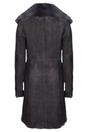 Dark Grey Toscana Sheep Suede Leather Trench Coat, Image 5 of 7