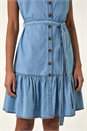 Light Denim Denim Tiered Shirt Dress, Image 5 of 5