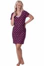 Purple Floral Dot Print Cotton Nightdress, Image 1 of 5