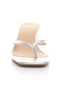 Silver AJVANI Silver Low Kitten Heel Toe Post Slip On Square Toe Sandals, Image 5 of 5