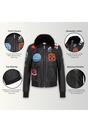 Black A2 Top Gun Leather Bomber Jacket, Image 3 of 7