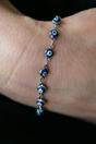 Silver Turkish Evil Eye Beaded Bracelet, Image 1 of 2