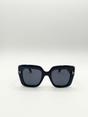 Black Bold Square Sunglasses in Black, Image 1 of 4