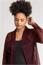 Red Curve Plisse Metallic Kimono, Image 4 of 4