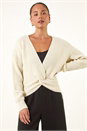 Ivory Petite Twist Front Knit Jumper, Image 4 of 5