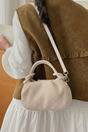 Beige Woven Mini Bag With Handle and Body Strap, Image 4 of 5