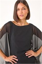 Black Sequin Hem Contrast Tunic Top, Image 4 of 5