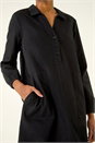 Black Collared Shift Shirt Dress, Image 5 of 5