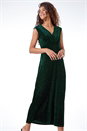 Dark Green Glitter Velvet Maxi Dress, Image 1 of 5