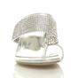 Silver AJVANI Silver Mid Heel Diamante Toe Ring Sandals, Image 5 of 5