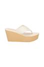 Cream Diver Webbing Slip On Wedge Sandals, Image 3 of 4