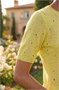 Lime Scattered Hotfix Knitted Top, Image 4 of 4