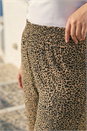 Natural  Curve Textured Animal Print Wide Leg Trousers , Image 4 of 4